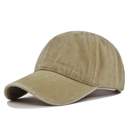 Baseball Snapback Cap – Pure Color Cowboy Hat, Water-Washed Hip Hop Fitted Cap for Men & Women, Spring & Autumn