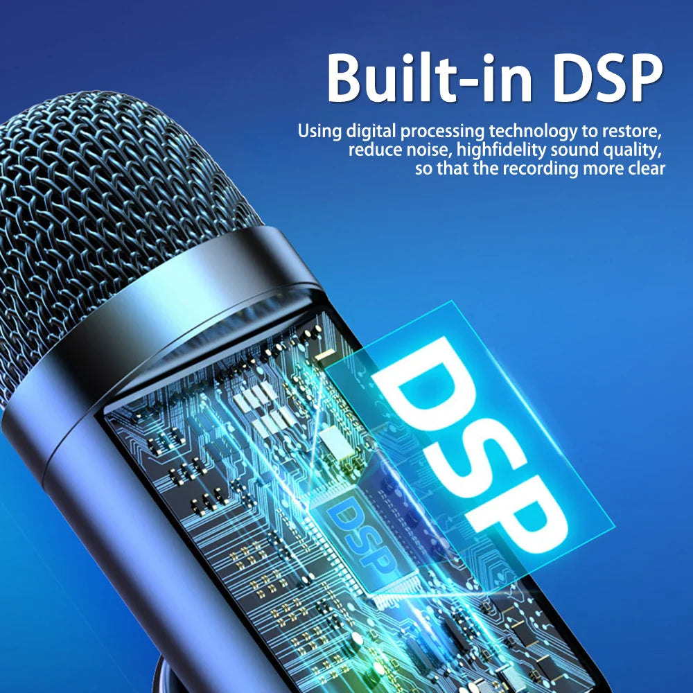 USB Gaming Microphone with RGB — Noise Cancelling PC Condenser Mic for Streaming & Podcasts
