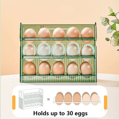 Egg Storage Box Refrigerator Organizer - Food Containers Fresh-keeping Case Holder Tray Dispenser for Kitchen