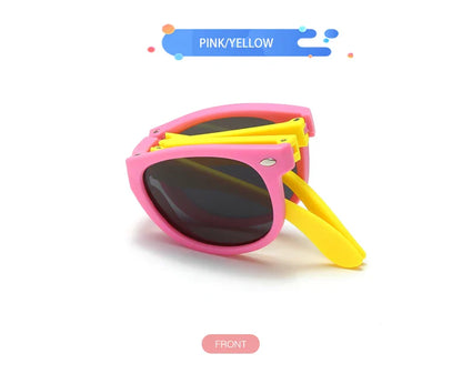 WarBlade Foldable Kids Sunglasses – Polarized UV400 Flexible Square Shades for Boys & Girls