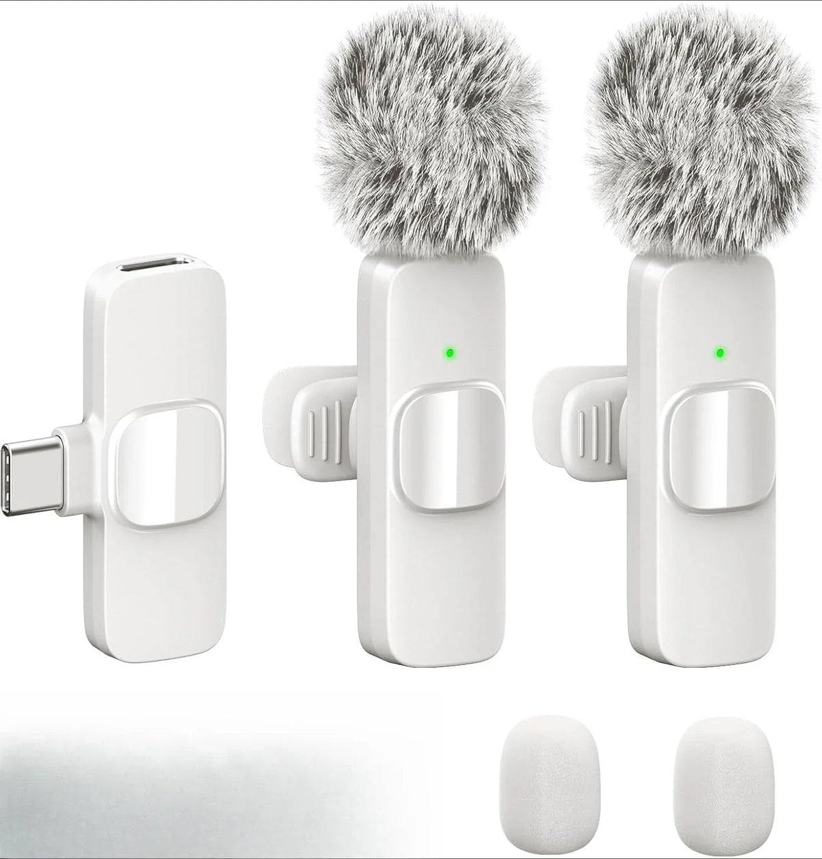 Wireless Lavalier Microphone - Mini Noise-Canceling Clip-On Mic for iPhone, iPad & Android Vlogging