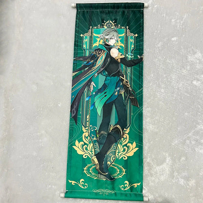 Hot Game Impact Scroll Canvas – Cartoon Heroes Wall Hanging Poster for Cosplay, Halloween, Xmas Decor & Gifts