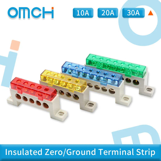 Brass Terminal Block A10 Multi-Hole (3–15 Way) – Neutral Power Distribution Terminal Strip for Electrical Cabinets & Panels
