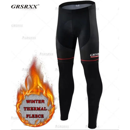 X-TIGER Thermal Winter Cycling Bib Pants for Men with 5D Gel Padding & Back Pocket – Fleece Sports MTB & Road Bike Warm Bibs