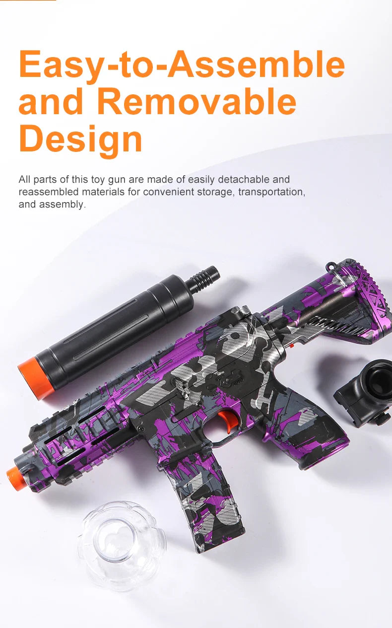M416 Electric Ball Blaster Toy Gun – High-Speed Metallic Finish, Rechargeable, Halloween & Thanksgiving Gift (Bullets Not Included)