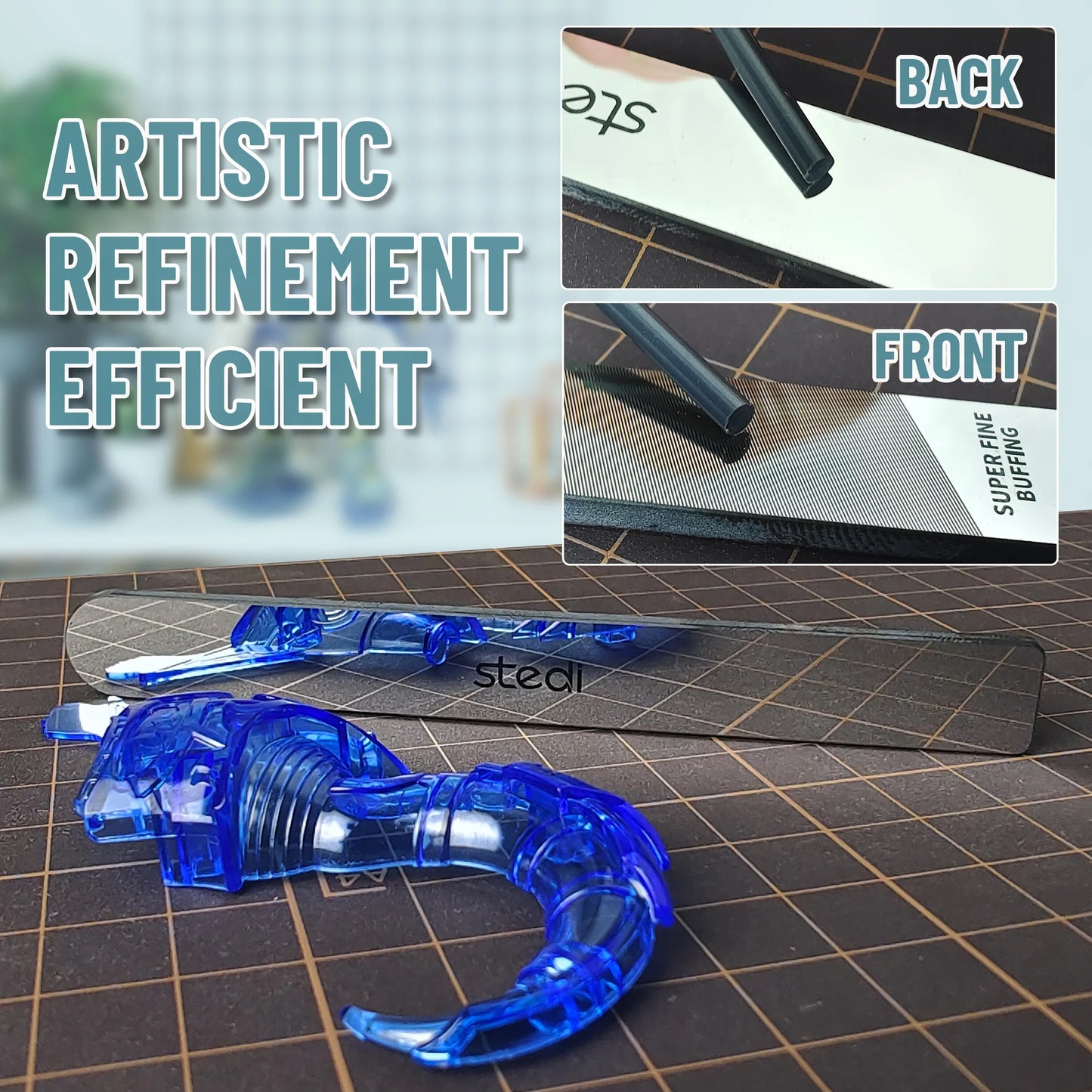 Stedi Model Polishing Tools – 4 PCS #10000 Grit Glass Files for Plastic Gundam Models, Precision Mirror Grinding