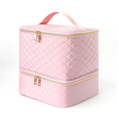 Nail Polish & Essential Oil Storage Bag – Portable Double-Layer Cosmetic Organizer with 30 Compartments