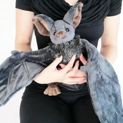 Vivid Bat Plush Pillow - Realistic Foldable Wing Stuffed Doll, Soft Seat Cushion and Halloween Christmas Decor