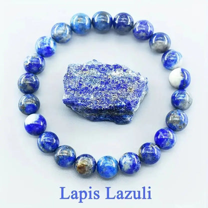8MM Natural Epidote Zoisite & Lava Stone Bead Bracelet - Tiger Eye & Quartz Jewelry for Women