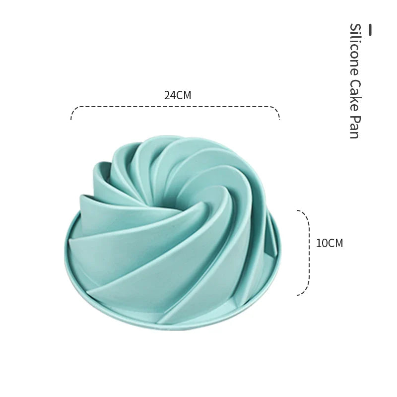 3D Silicone Cake Mold Decorating Tool for Pastry, DIY Cake Pan, Fluted Tube Pan and Airfryer Bakeware Accessories