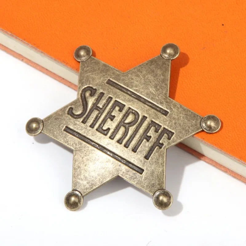 Metal Sheriff Deputy Badge - Cowboy Party Favor, Carnival Prize & Western Costume Brooch for Kids and Adults