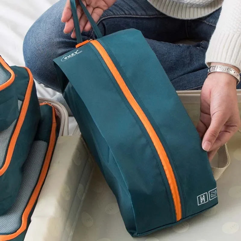 7/6-Piece Travel Organizer Storage Bags Set - Portable Luggage Organizer for Clothes, Shoes, and Packing Tidy Pouches