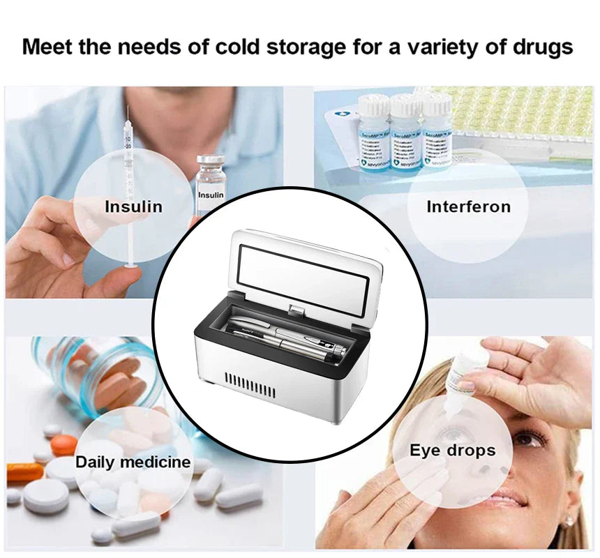 13600mAh Mini Insulin Refrigerator — High-Power USB Refrigerated Pill Box, 0-18°C Temperature Control Incubator