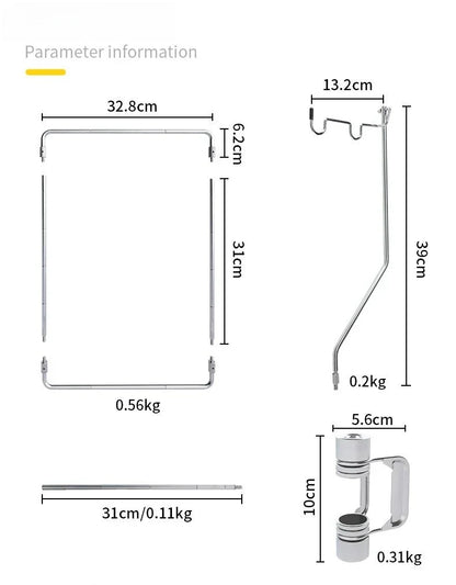 Outdoor Portable IGT Table Light Pole Bracket – Stainless Steel Camping Desktop Accessory