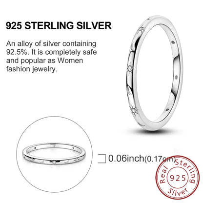 925 Sterling Silver Rings - Bow, Heart, Sun, Moon & Star Zircon Jewelry for Women, Birthday & Anniversary Gift