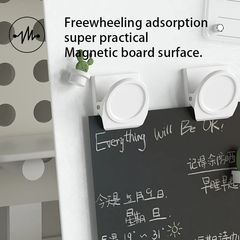 Magnetic Bulletin Board with Stand, Tabletop Metal Display Board with Magnetic Clamp for Notes, Photos & Magnet Organization