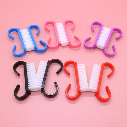 100pcs Nail Cleaning Brush Set - Colorful Soft Plastic Dust Remover Tools for Nail Art, Manicure & Pedicure Care