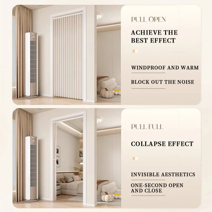 Elegant Folding Door Curtain – No-Punch Design for Privacy & Stylish Home Space Partitioning