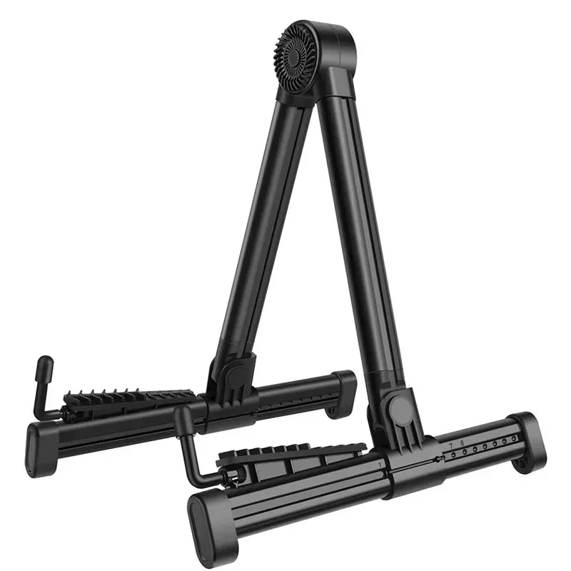 Vertical Foldable Guitar Stand — Adjustable Instrument Display for Ukulele, Bass, Classical & Electric Guitars
