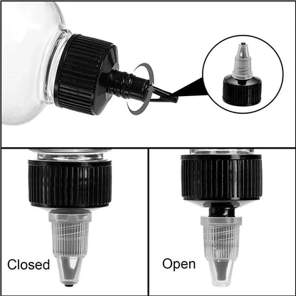 30ml-500ml Empty Hair Dye Bottles — Measured Twist Cap Refillable Squeeze Containers