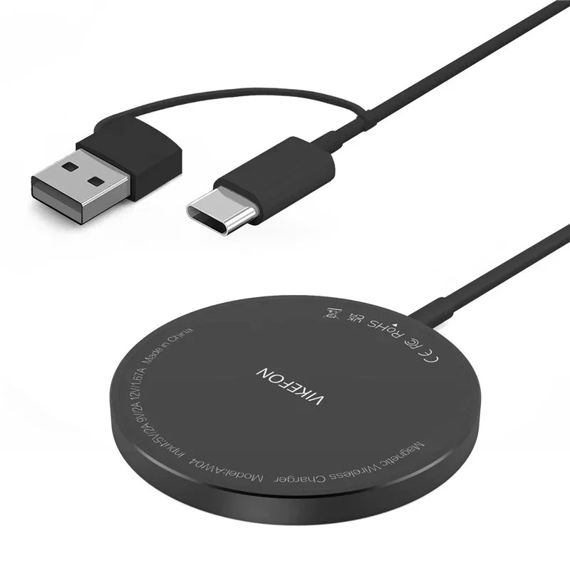 100W Magnetic Wireless Charger Pad with USB & Type-C — Fast Charging Dock for MagSafe iPhone 16/15/14/13/12 Pro Max