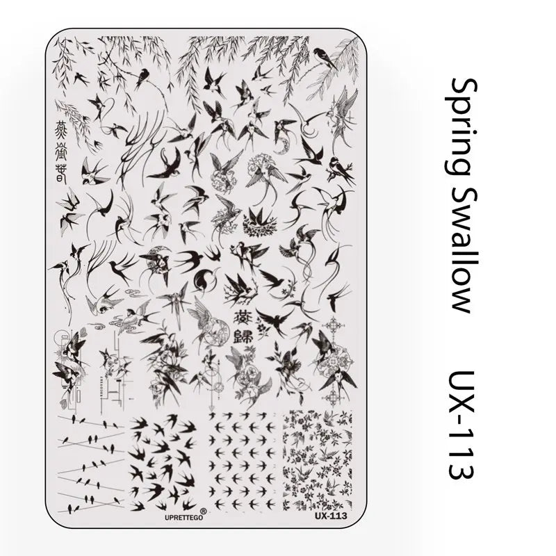 UX Serial 2 Stainless Steel Stamping Plate Template – Vintage Abstract Fabric Texture Pattern for Nail Art, Floral Lace, Xmas & Halloween Designs (UX52)