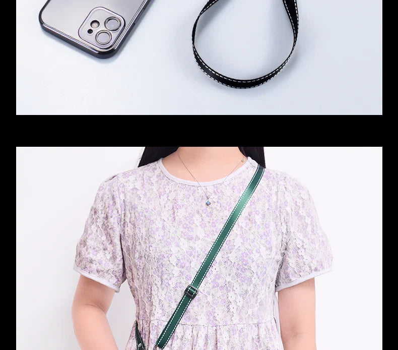 Simplicity Crossbody Cell Phone Lanyard – Adjustable Neck Strap with Universal Clip Gasket, Anti-Lost Mobile Phone Lanyard