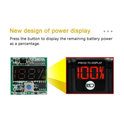 DCB200 9.0Ah Battery Case for DEWALT 18V 20V DIY, DCB184 Shell Box with BMS PCB Board, Charging Protection, LED Digital Indicator