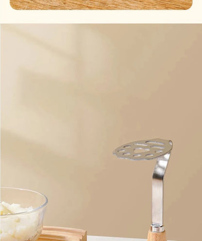 Manual Potato Masher — Stainless Steel Fruit & Vegetable Crusher, Food Mashing Tool for Kids, Kitchen Gadget