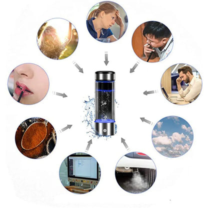 Rechargeable Hydrogen Water Generator: Portable Alkaline Ionizer for Super Antioxidant-Rich Hydration!