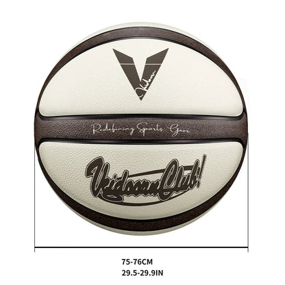 Veidoorn Official Size 7 Basketball — Brown Beige PU, 4-Layer Durable Outdoor Game Ball, Professional Quality