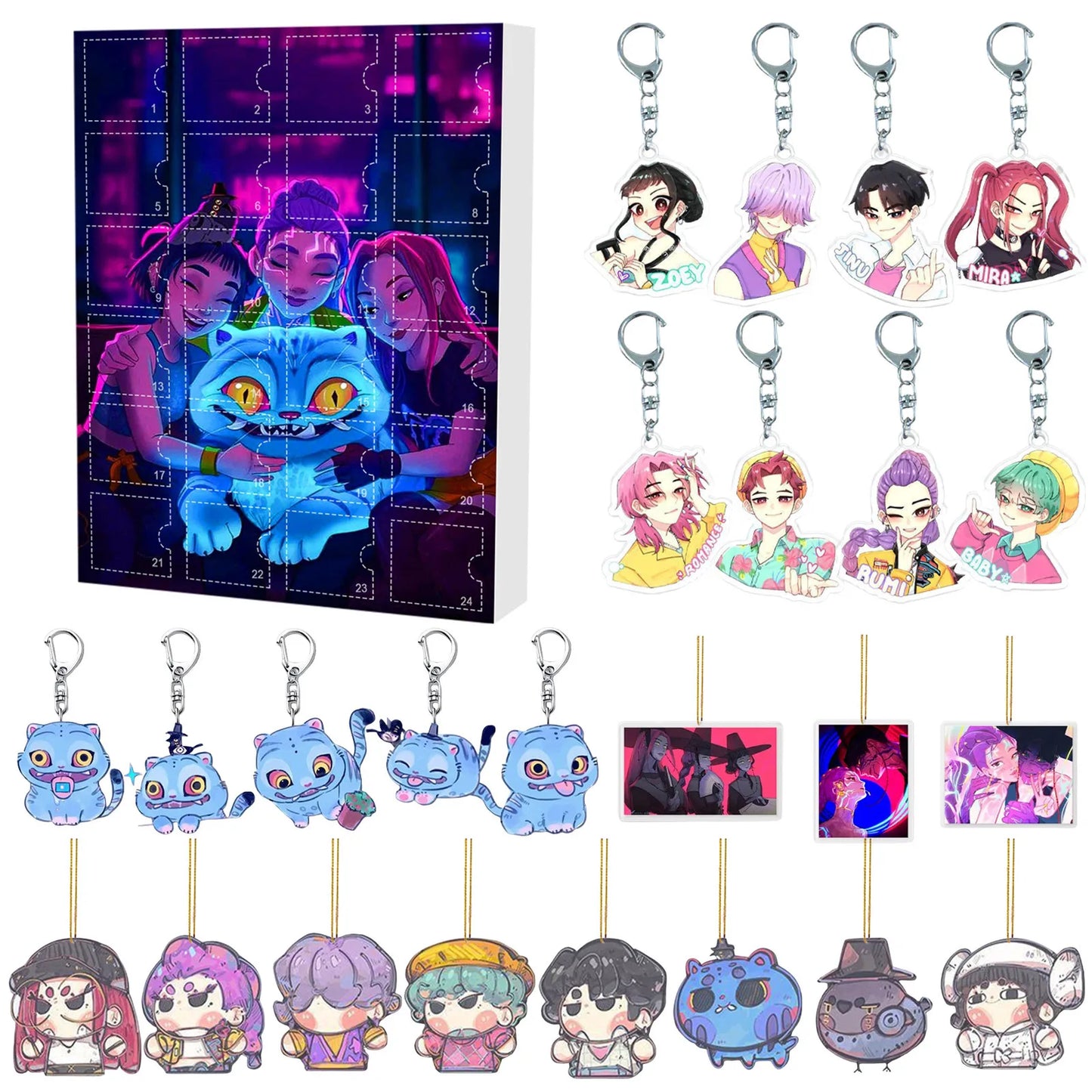 New Kpop Demon Hunters 24-Day Advent Calendar — Rumi, Mira, Zoey & Tiger Christmas Countdown Gift
