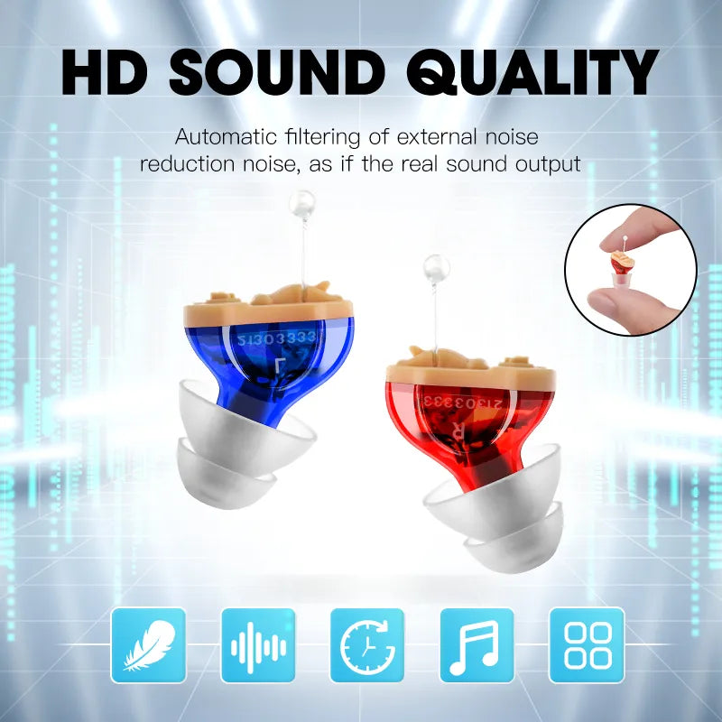 Mini CIC Invisible Hearing Aid - Sound Amplifier for Seniors - Battery A10, Audífonos - First Aid Deaf Machine