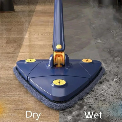 360° Rotatable Triangle Mop | Adjustable Long Handle Microfiber Mop for Wet & Dry Cleaning | Multifunctional Floor Cleaner