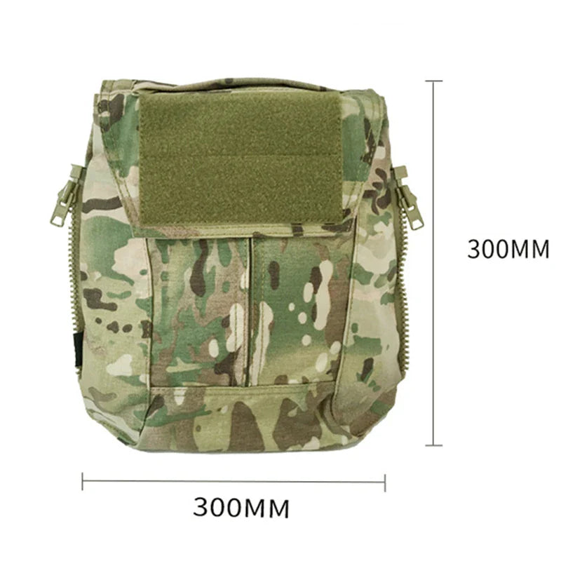 Panel Zip-On Pouch Backpack – 500D Nylon Plate Carrier Bag Compatible with CPC, AVS, JPC 2.0 Vests