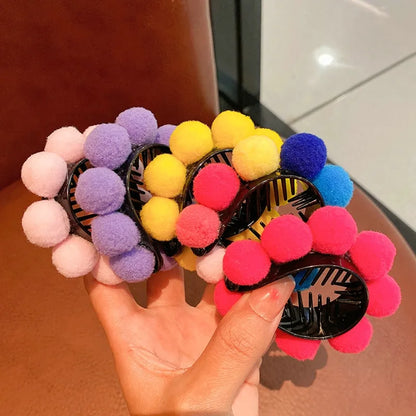 Kid's Fruit Hair Claw: Adorable Hair Clip Ornament with Hairball Design - Non-Injury Headwear for Girls' Cute Hairstyles