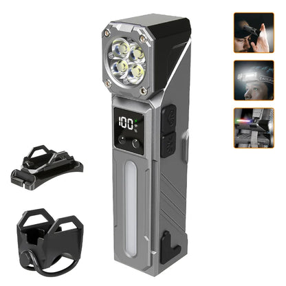 High-Power LED EDC Flashlight – Rechargeable Pocket Torch with RGB, Magnet & Clip for Camping & Fishing