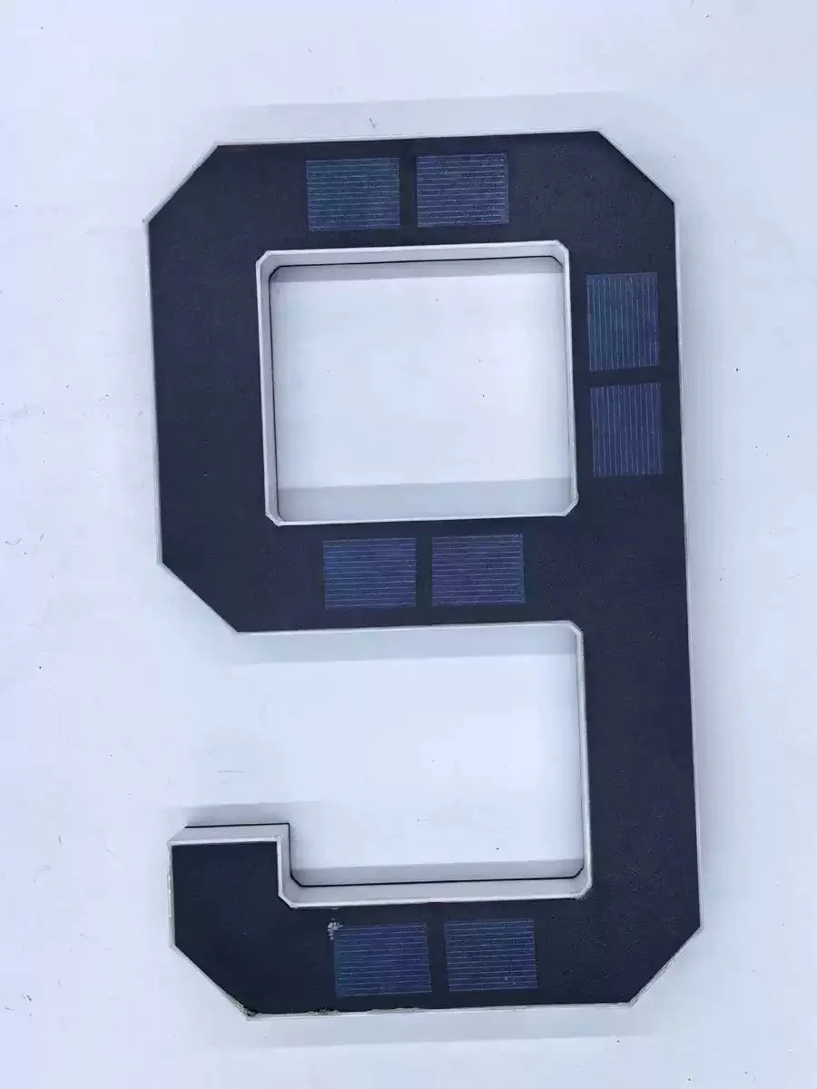 23cm Solar LED Address Sign - Smart Sensing House Number Light, Wireless Outdoor Door & Building Display
