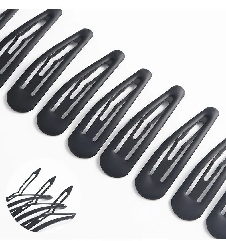 10/20pcs Non-Slip Matt Black Alloy Hairpins - Geometric Water Drop Design, Solid Bobby Pins for Women's Hairstyles & Makeup