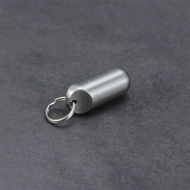 Portable Waterproof Metal Capsule Box – Mini Stainless Steel Pill Case Holder for Medicine, EDC Tool, and Seal Bottle