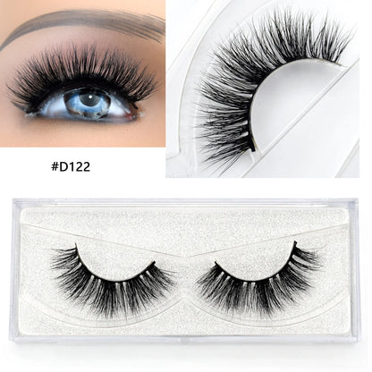 3D Real Mink False Eyelashes – Thick Handmade Strip Lashes with Glitter Packing for Makeup Beauty D101