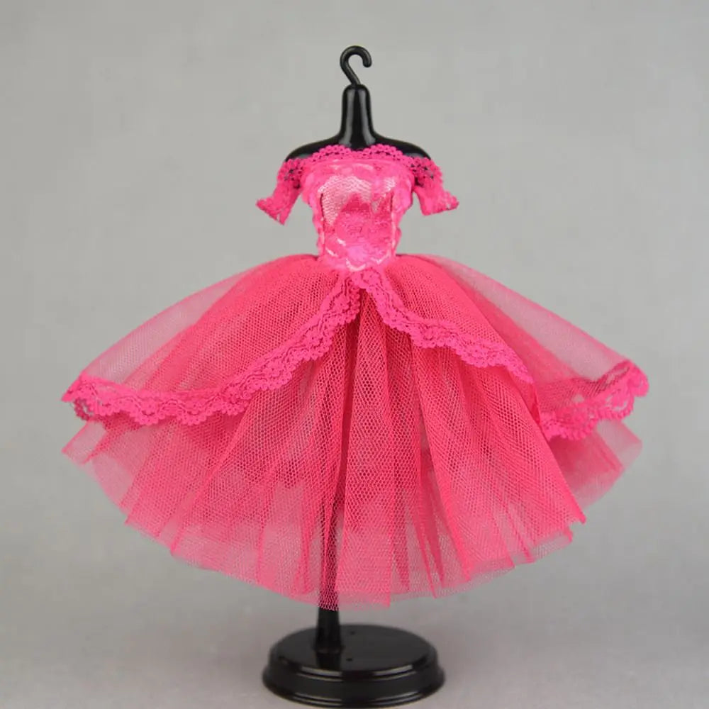 Mini Black Princess Doll Dress – Multilayer Lace Tutu Party Outfit for Blythe & BJD Dolls