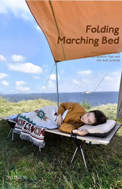 Portable Camping Cot – Lightweight Collapsible Sleeping Bed for Hiking, Backpacking & Outdoor Use, Foldable Single Tent Bed