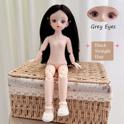 BJD 30cm Nude Doll – 1/6 Haploid Figure with Removable Joints & 3D Colorful Eyes, Birthday Gift for Girls