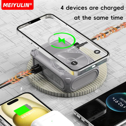 20000mAh Magnetic Wireless Power Bank – 10000mAh Portable Fast Charging Stand with USB Cable for iPhone, Samsung, Xiaomi