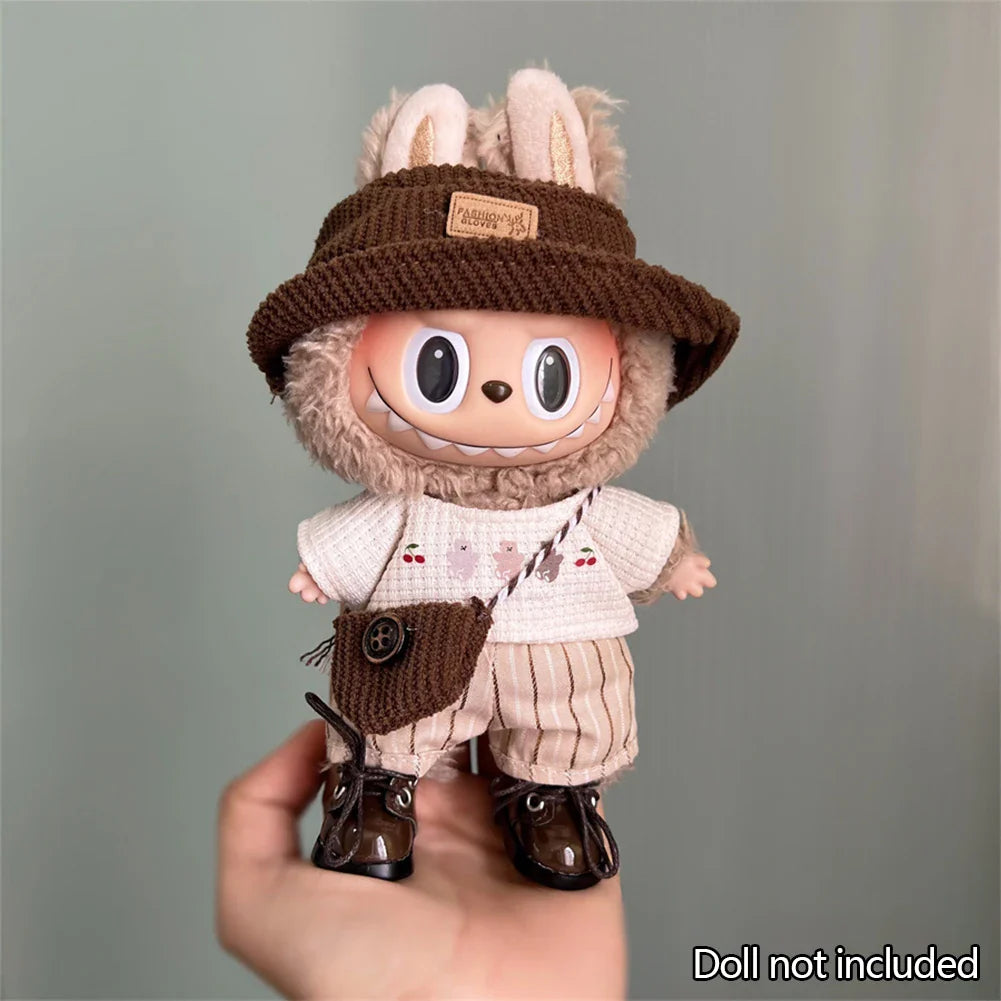 Fashion Labubu Clothes Outfit – Ropa Doll Accessories Suspenders Suit for 15cm & 17cm Labubu V1/V2 Plush Dolls
