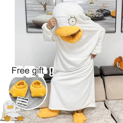 Gintama Elizabeth Cartoon Pajamas – Funny Cosplay Sleep Blanket Nightgown with Shoes for Men & Women, Plus Size Anime Costume