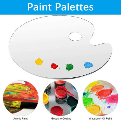 Acrylic Clear Paint Tray – High-Quality Transparent Oval Palette for Gouache & Pigment Painting Supplies