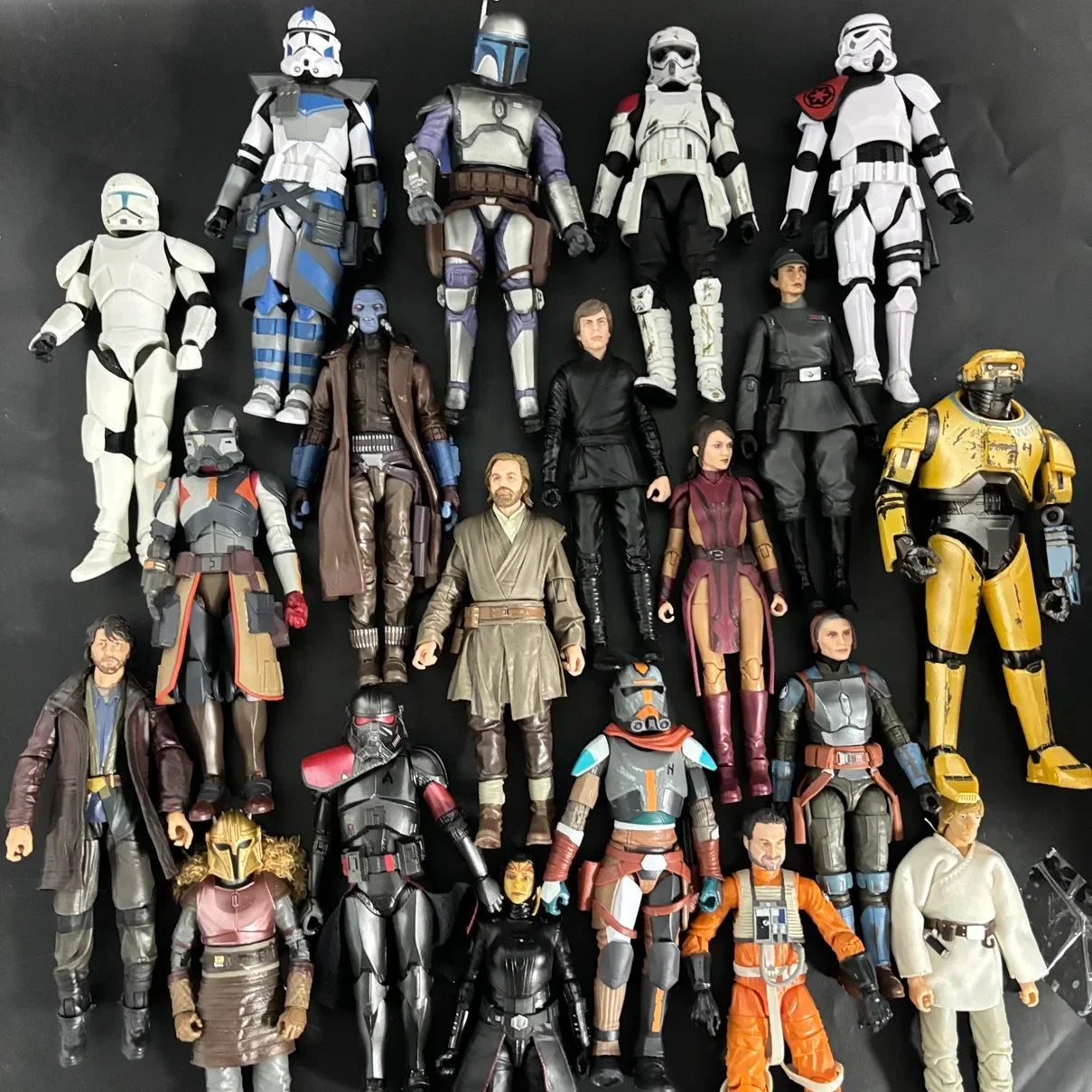 Star Wars Black Series Action Figures – Mandalorian, Boba Fett, Stormtrooper, Trapper Wolf & Obi-Wan Kenobi Collectible Toy Gift