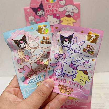 32pcs Blind Box Cartoon Erasers — Cute Kitty, My Melody & Kuromi KT Cat Mystery Box, Fun Stationery for Students & Birthday Gifts